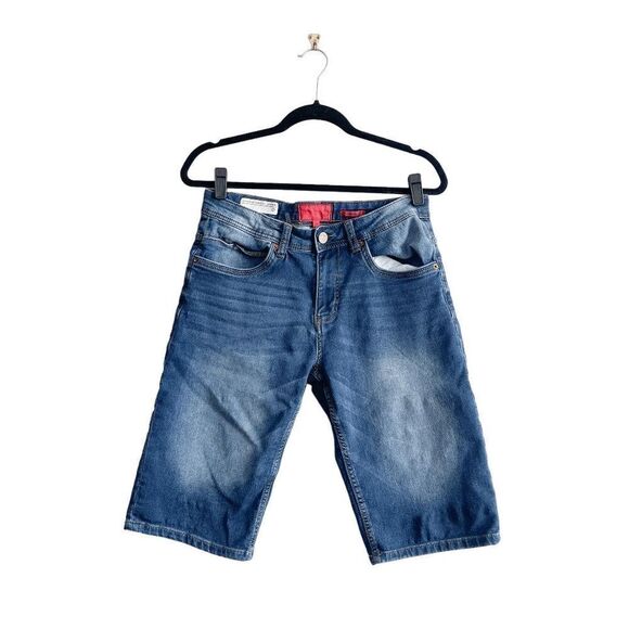 Point Zero Denim Vintage Womens Denim Sweat Shorts Stretch Blue Wash Size 30 - Picture 1 of 10
